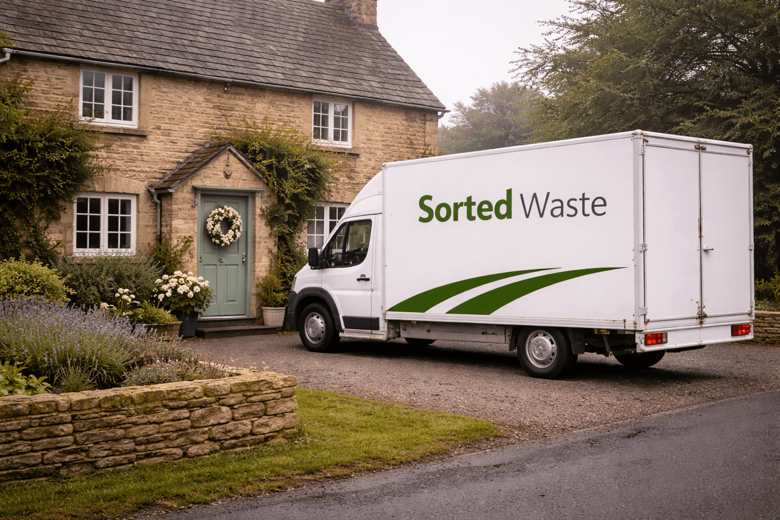 Sorted Waste van on a country road