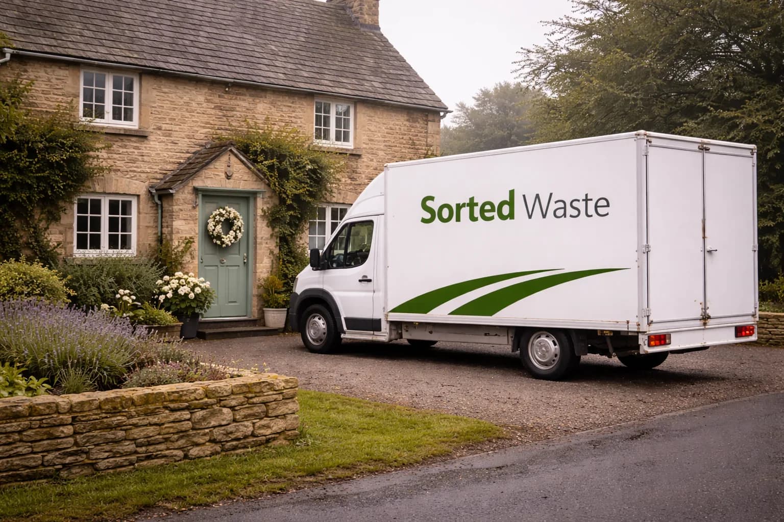Local collection partner's van on a country road