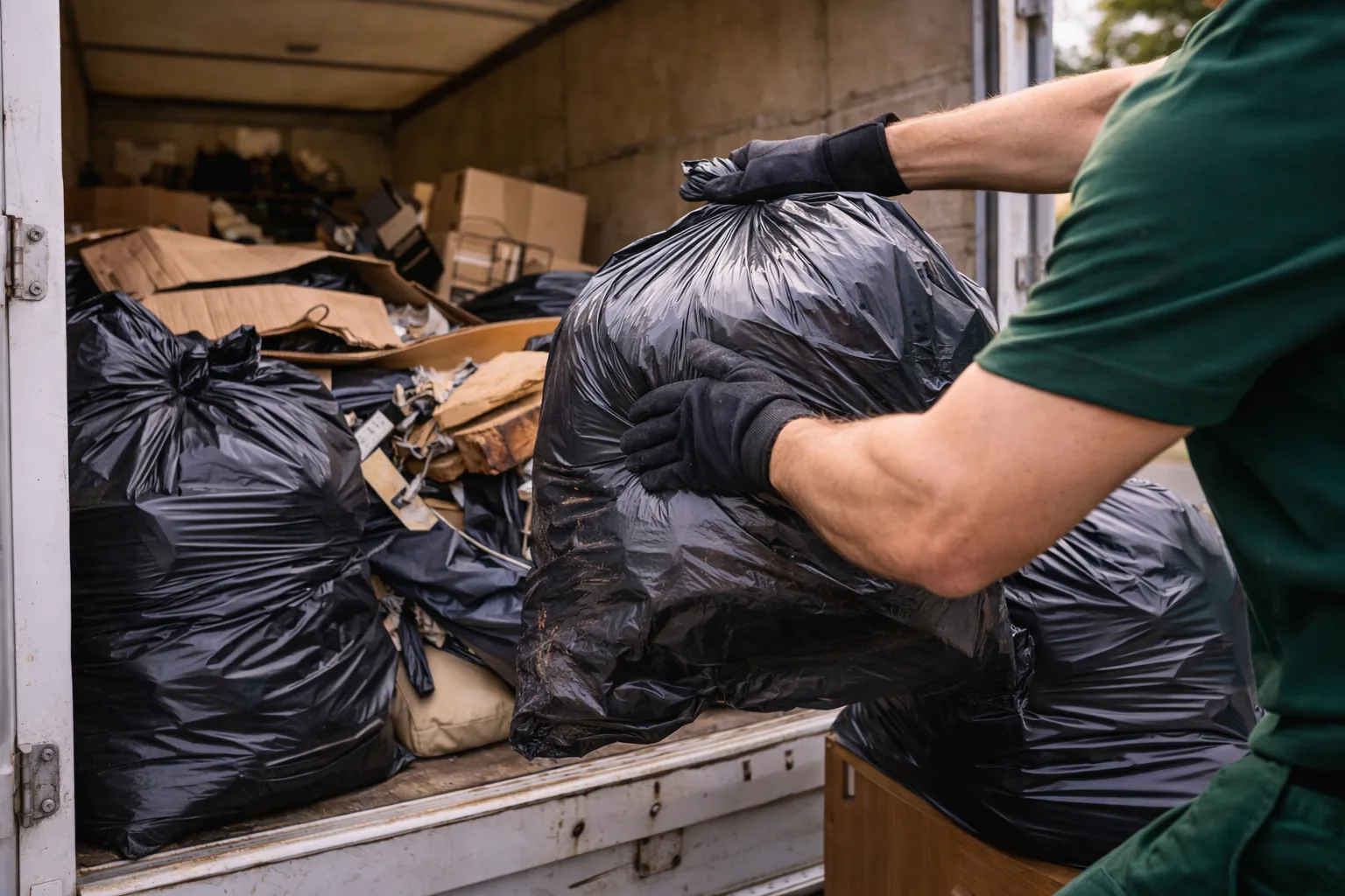 Local collection partner's van loaded with rubbish for collection